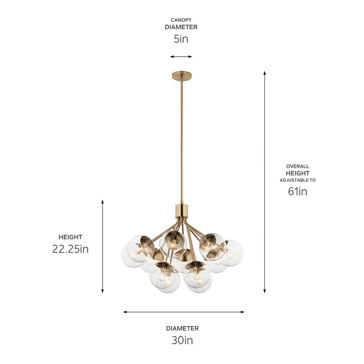 Kichler Canada - 52701CPZCLR - 12 Light Chandelier Convertible - Silvarious - Champagne Bronze