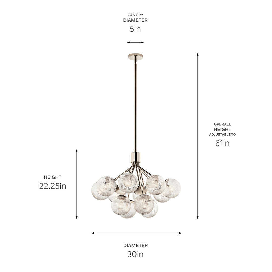 Kichler Canada - 52701PN - 12 Light Chandelier Convertible - Silvarious - Polished Nickel