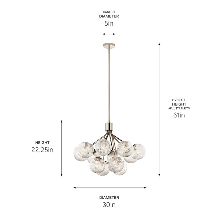 Kichler Canada - 52701PN - 12 Light Chandelier Convertible - Silvarious - Polished Nickel