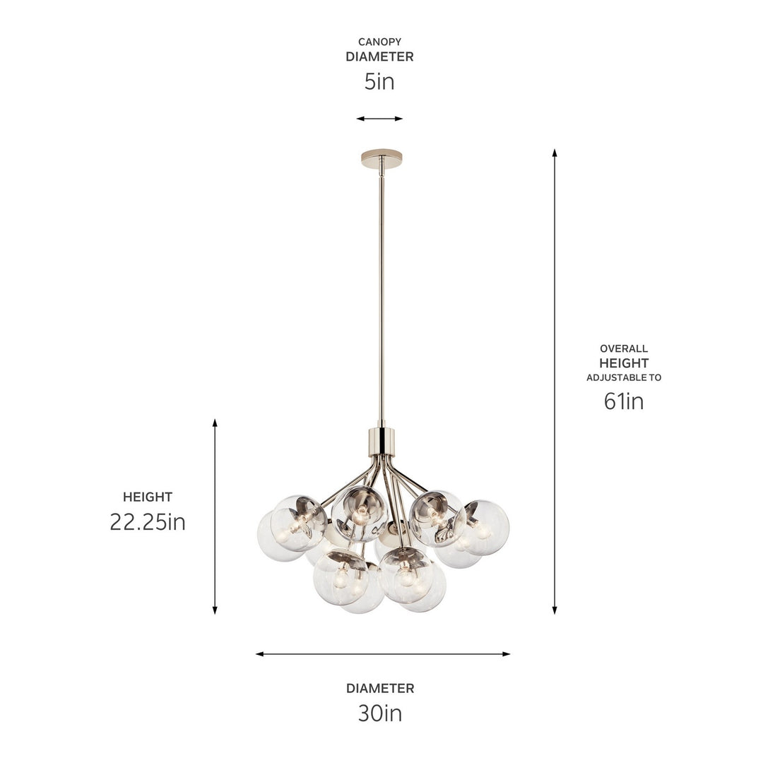Kichler Canada - 52701PNCLR - 12 Light Chandelier Convertible - Silvarious - Polished Nickel