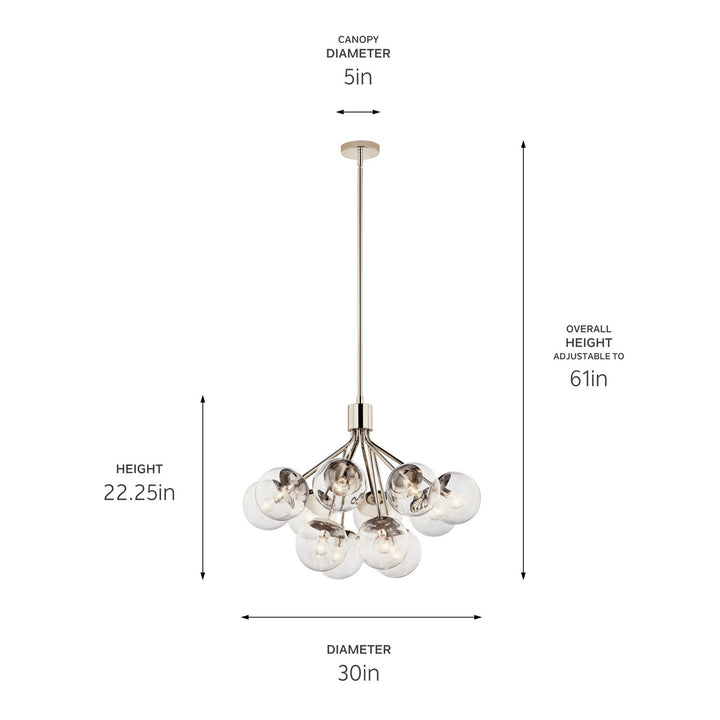 Kichler Canada - 52701PNCLR - 12 Light Chandelier Convertible - Silvarious - Polished Nickel