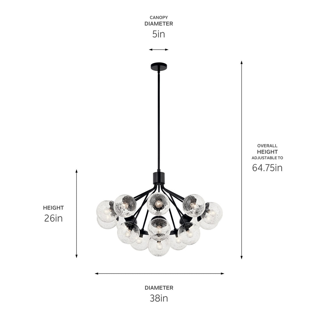 Kichler Canada - 52702BK - 16 Light Chandelier Convertible - Silvarious - Black