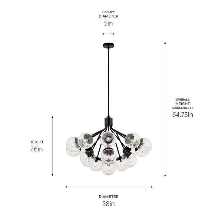 Kichler Canada - 52702BK - 16 Light Chandelier Convertible - Silvarious - Black