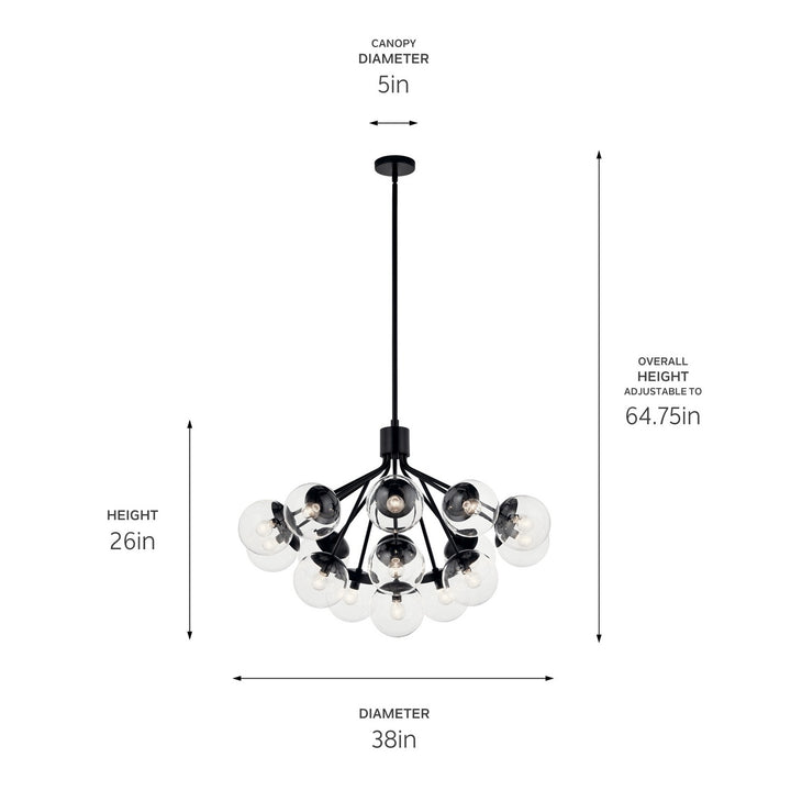 Kichler Canada - 52702BKCLR - 16 Light Chandelier Convertible - Silvarious - Black