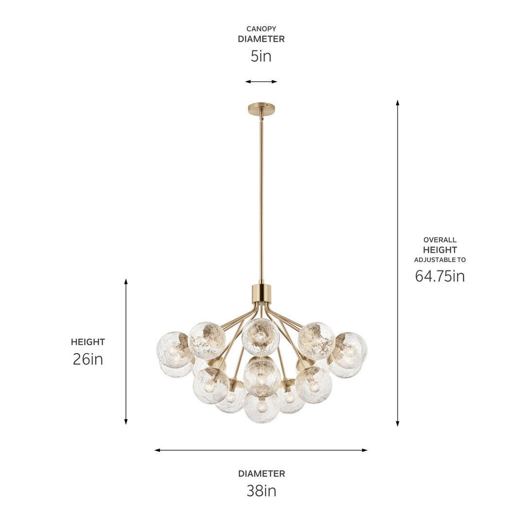 Kichler Canada - 52702CPZ - 16 Light Chandelier Convertible - Silvarious - Champagne Bronze