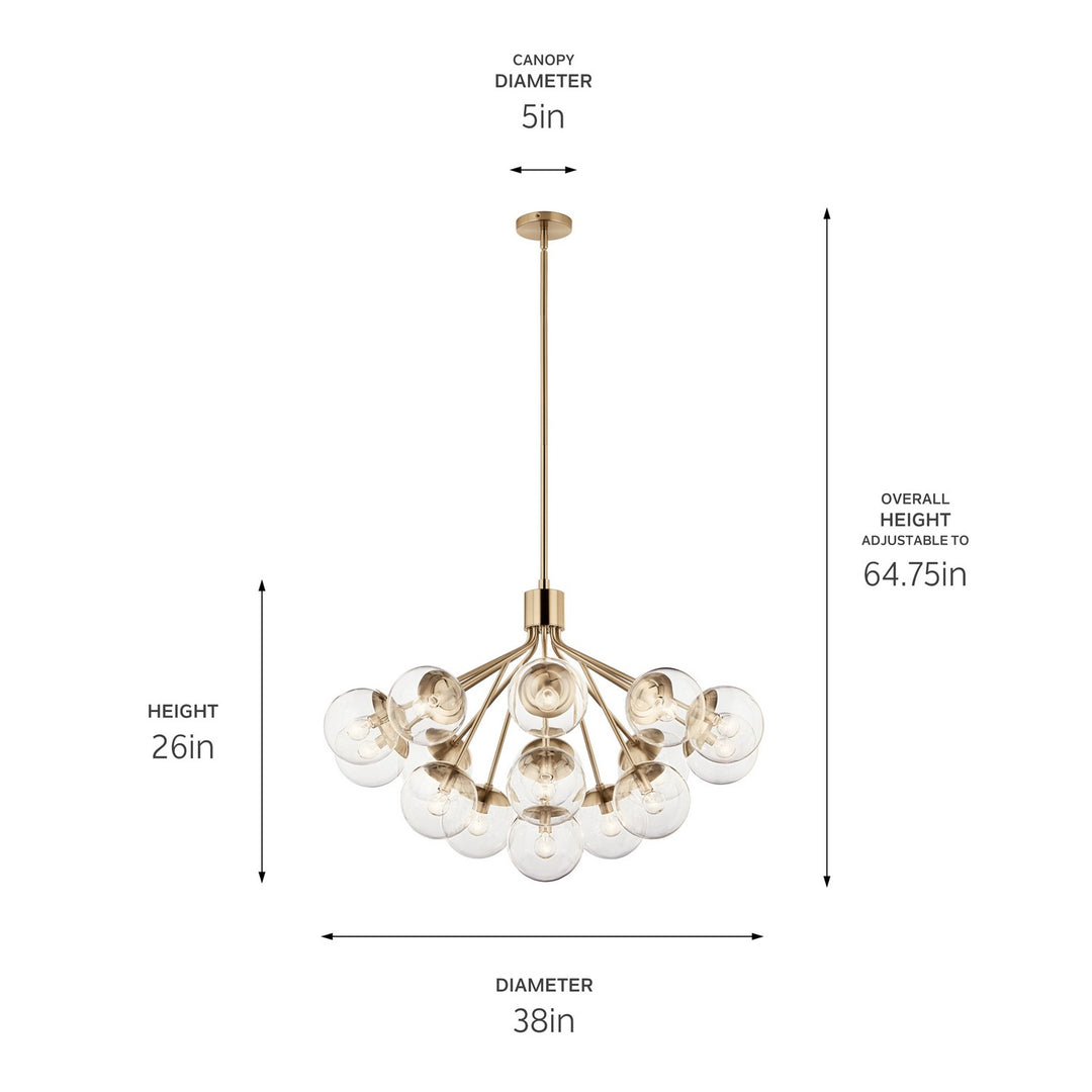 Kichler Canada - 52702CPZCLR - 16 Light Chandelier Convertible - Silvarious - Champagne Bronze