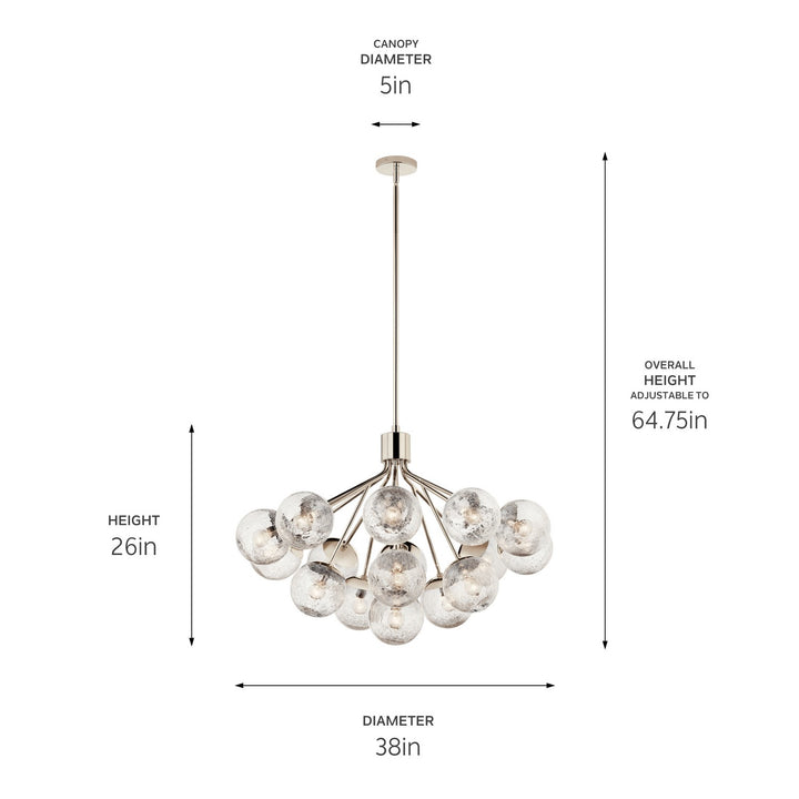 Kichler Canada - 52702PN - 16 Light Chandelier Convertible - Silvarious - Polished Nickel