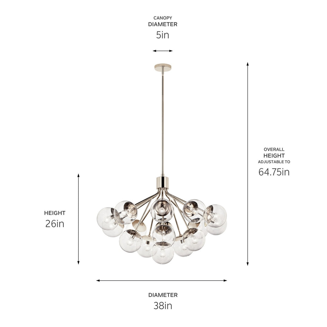 Kichler Canada - 52702PNCLR - 16 Light Chandelier Convertible - Silvarious - Polished Nickel
