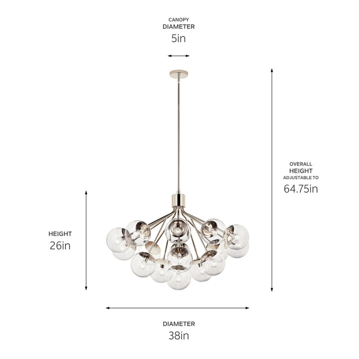 Kichler Canada - 52702PNCLR - 16 Light Chandelier Convertible - Silvarious - Polished Nickel