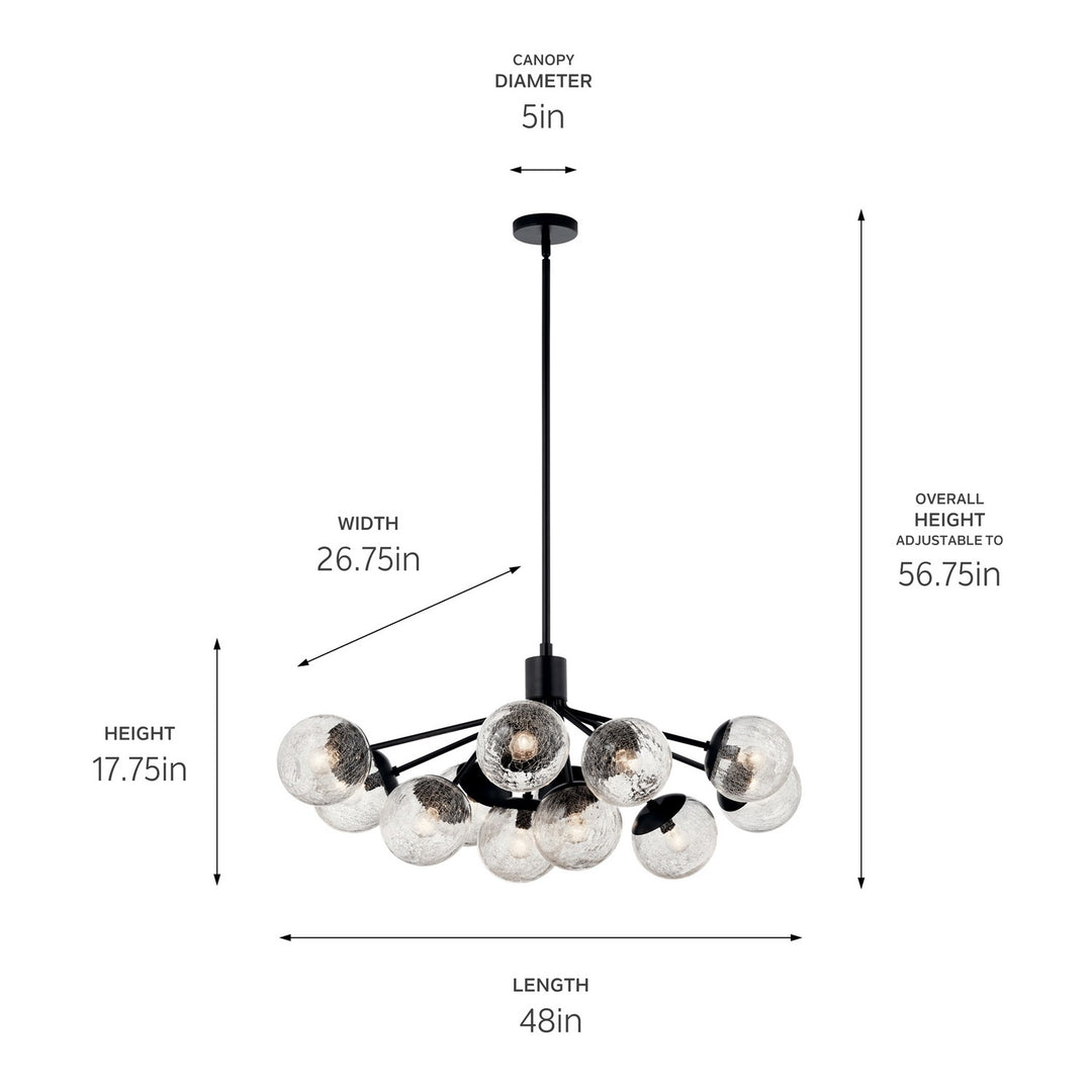 Kichler Canada - 52703BK - 12 Light Linear Chandelier Convertible - Silvarious - Black