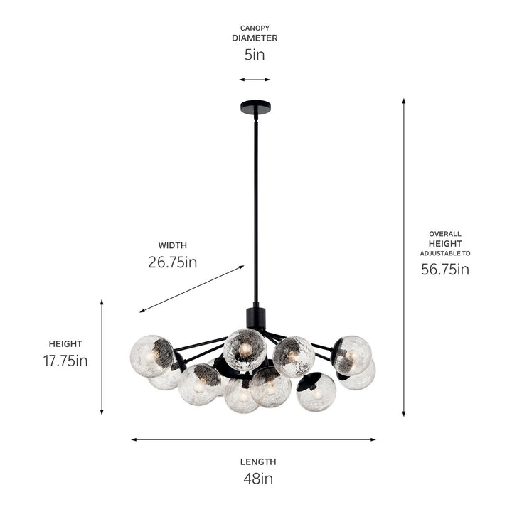 Kichler Canada - 52703BK - 12 Light Linear Chandelier Convertible - Silvarious - Black