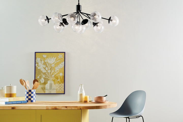 Kichler Canada - 52703BK - 12 Light Linear Chandelier Convertible - Silvarious - Black