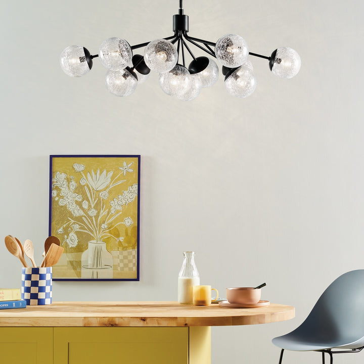 Kichler Canada - 52703BK - 12 Light Linear Chandelier Convertible - Silvarious - Black