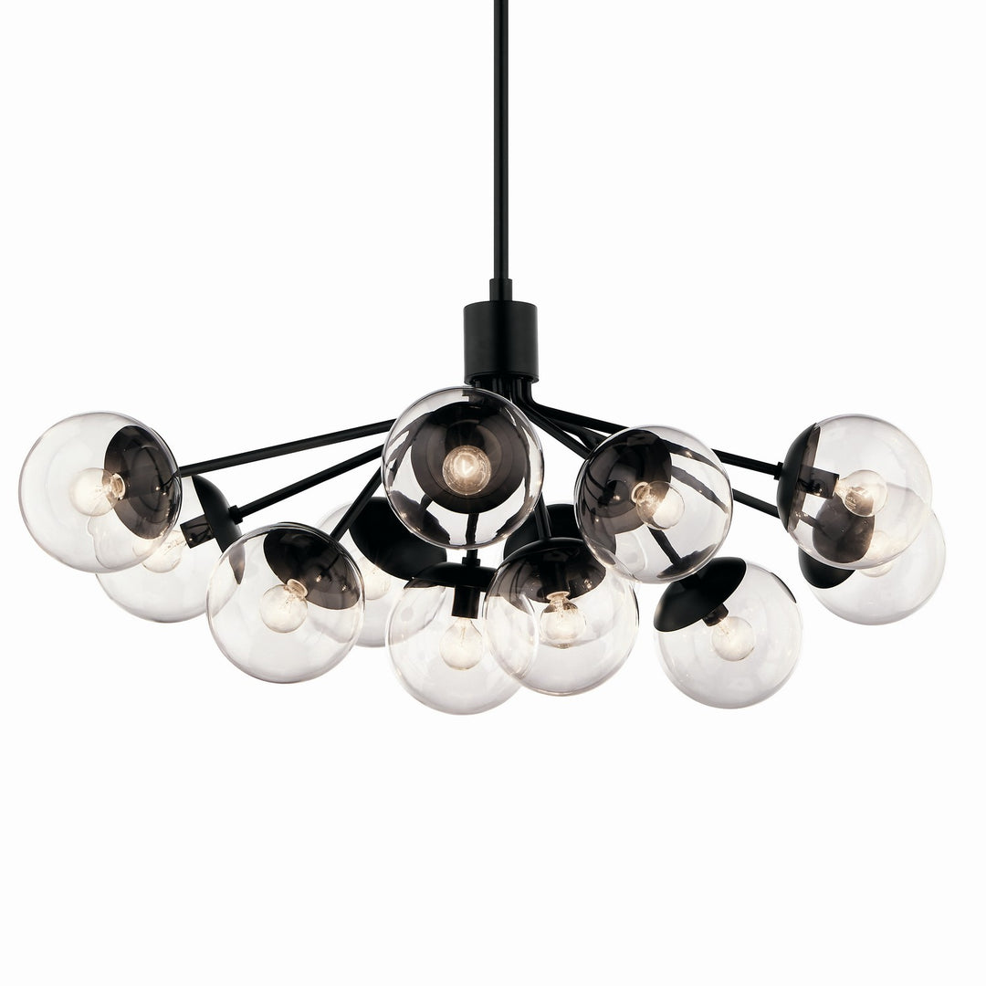 Kichler Canada - 52703BKCLR - 12 Light Linear Chandelier Convertible - Silvarious - Black