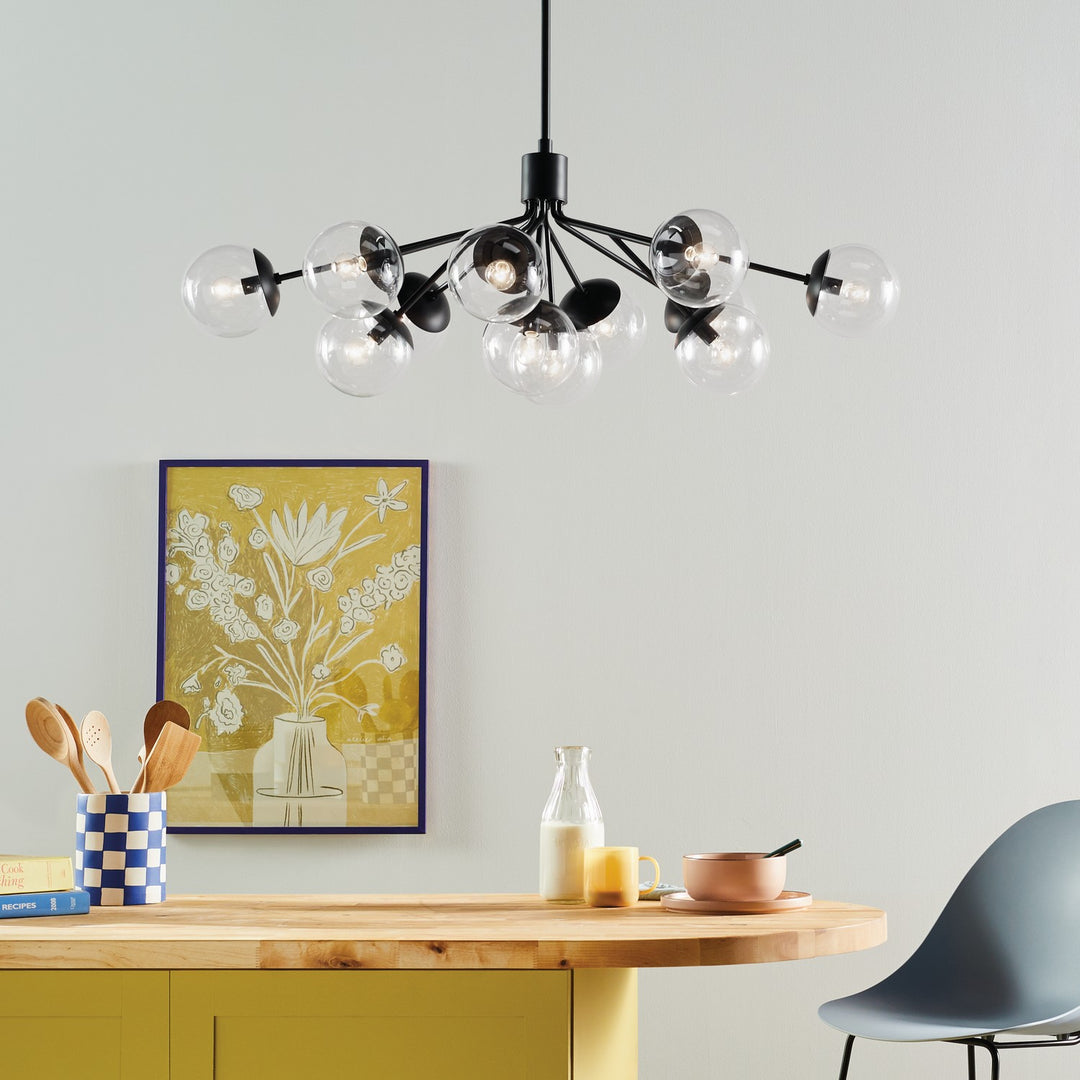 Kichler Canada - 52703BKCLR - 12 Light Linear Chandelier Convertible - Silvarious - Black