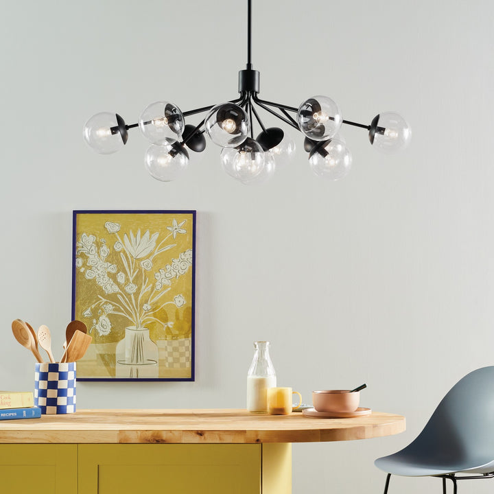 Kichler Canada - 52703BKCLR - 12 Light Linear Chandelier Convertible - Silvarious - Black