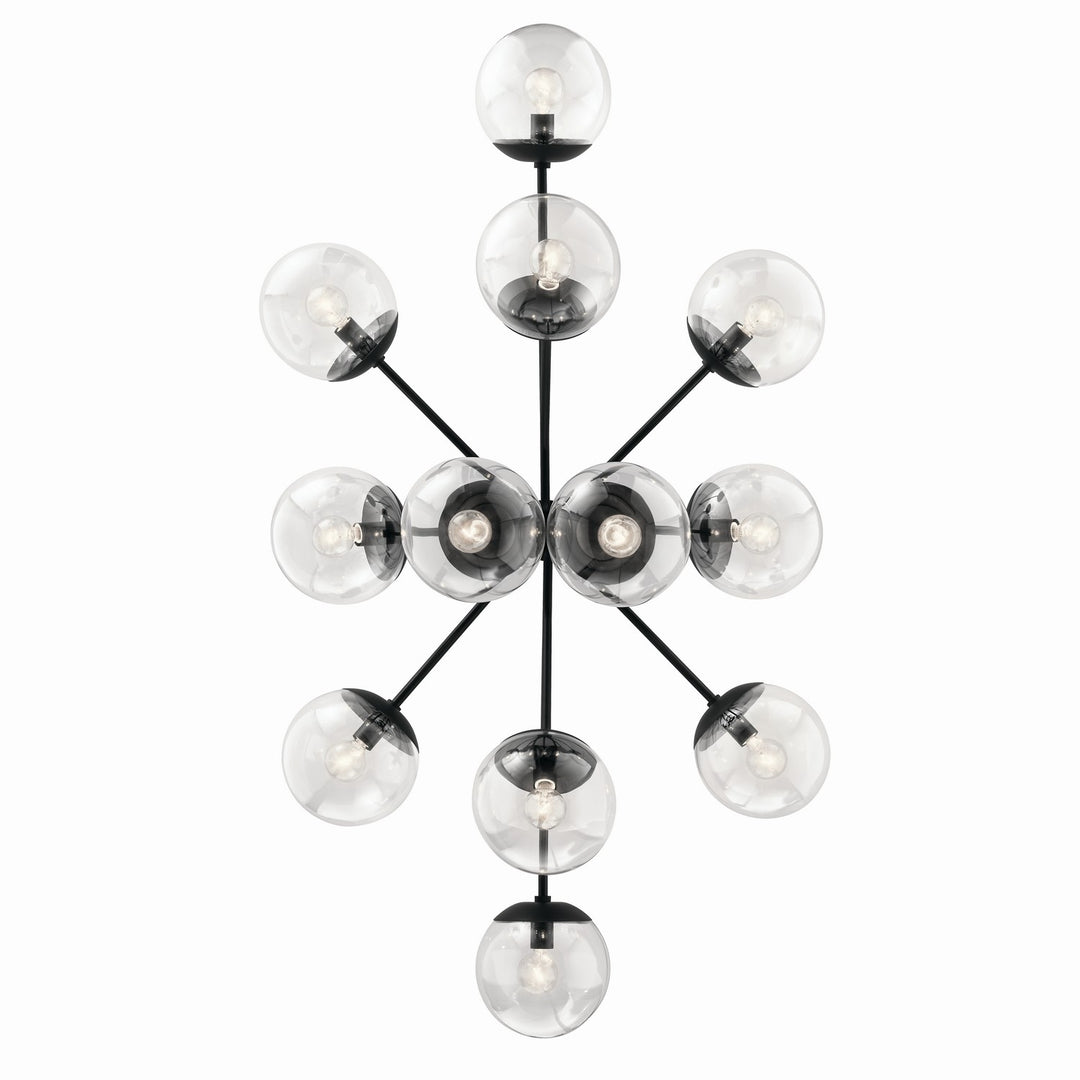 Kichler Canada - 52703BKCLR - 12 Light Linear Chandelier Convertible - Silvarious - Black