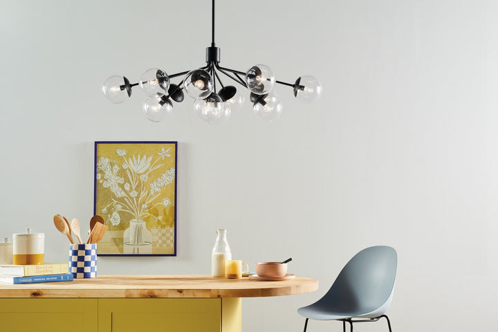 Kichler Canada - 52703BKCLR - 12 Light Linear Chandelier Convertible - Silvarious - Black