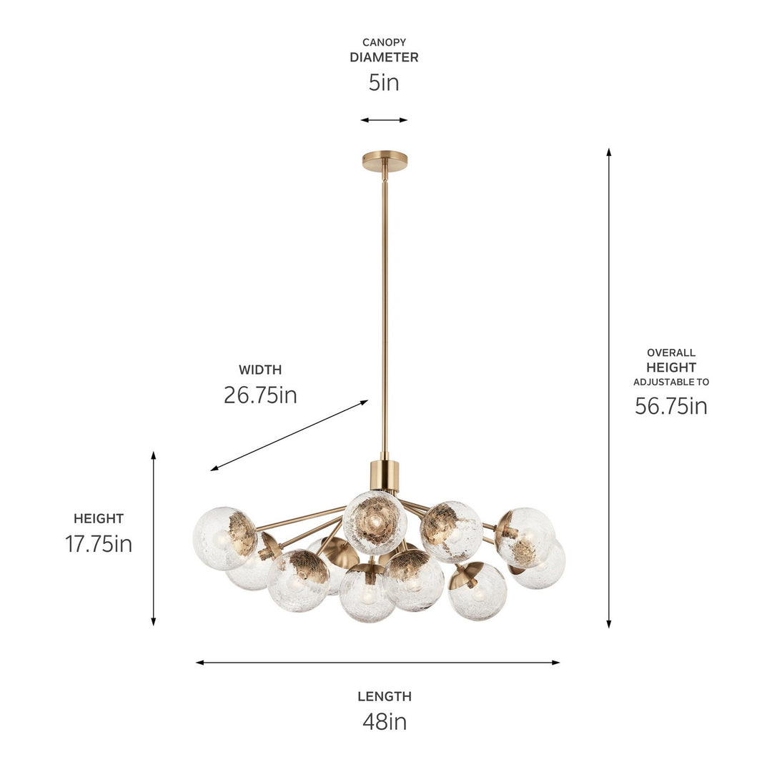 Kichler Canada - 52703CPZ - 12 Light Linear Chandelier Convertible - Silvarious - Champagne Bronze