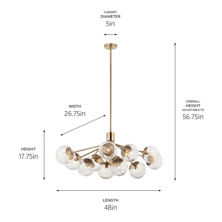 Kichler Canada - 52703CPZ - 12 Light Linear Chandelier Convertible - Silvarious - Champagne Bronze