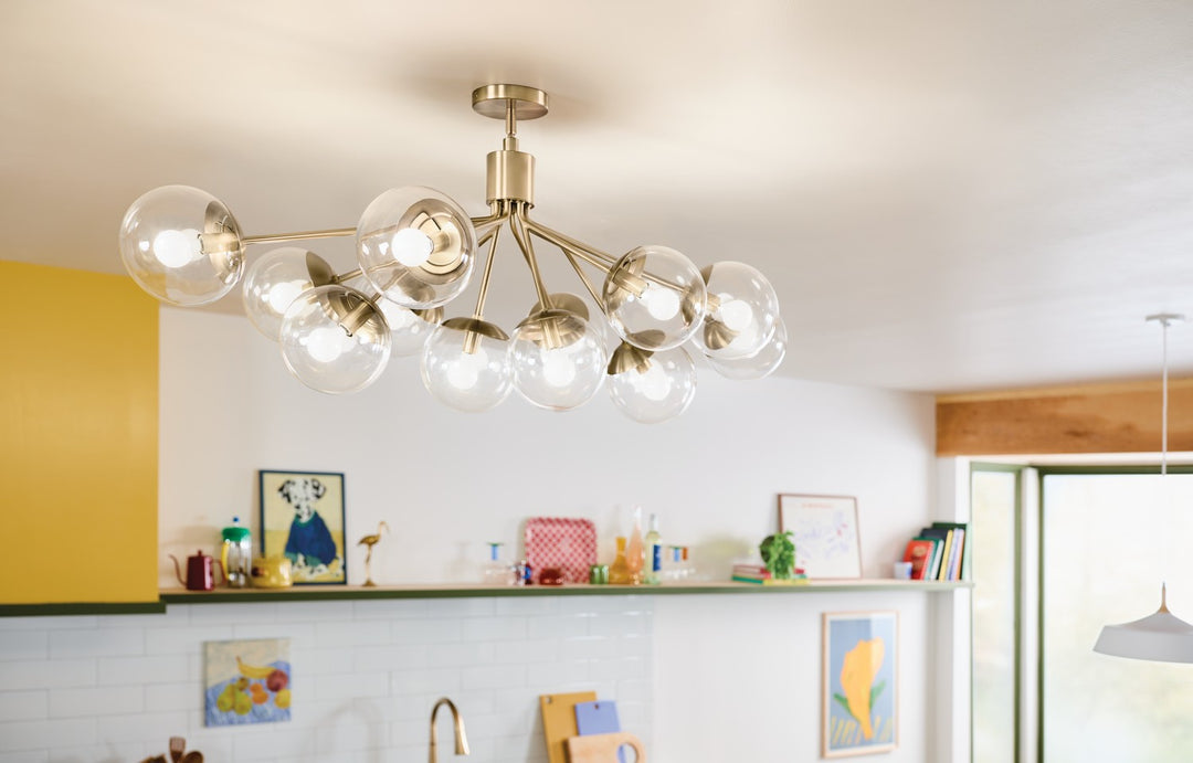 Kichler Canada - 52703CPZCLR - 12 Light Linear Chandelier Convertible - Silvarious - Champagne Bronze