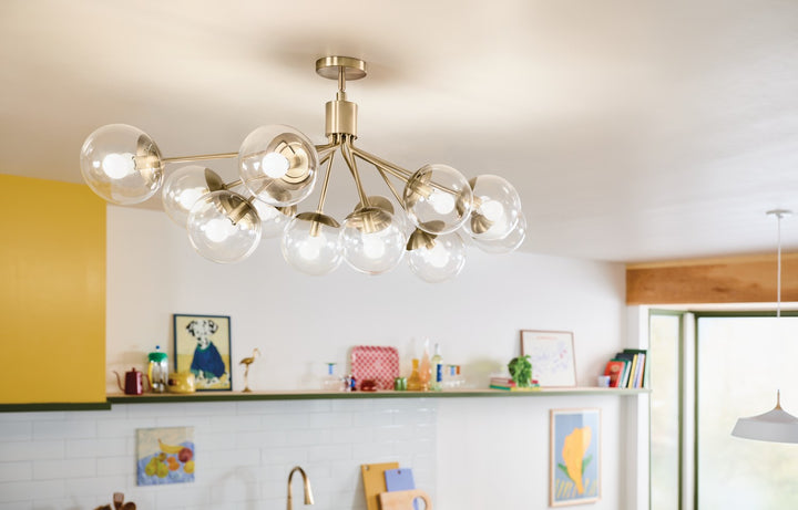 Kichler Canada - 52703CPZCLR - 12 Light Linear Chandelier Convertible - Silvarious - Champagne Bronze