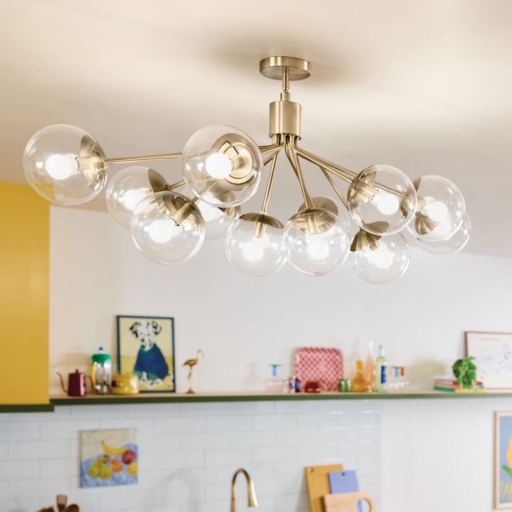 Kichler Canada - 52703CPZCLR - 12 Light Linear Chandelier Convertible - Silvarious - Champagne Bronze