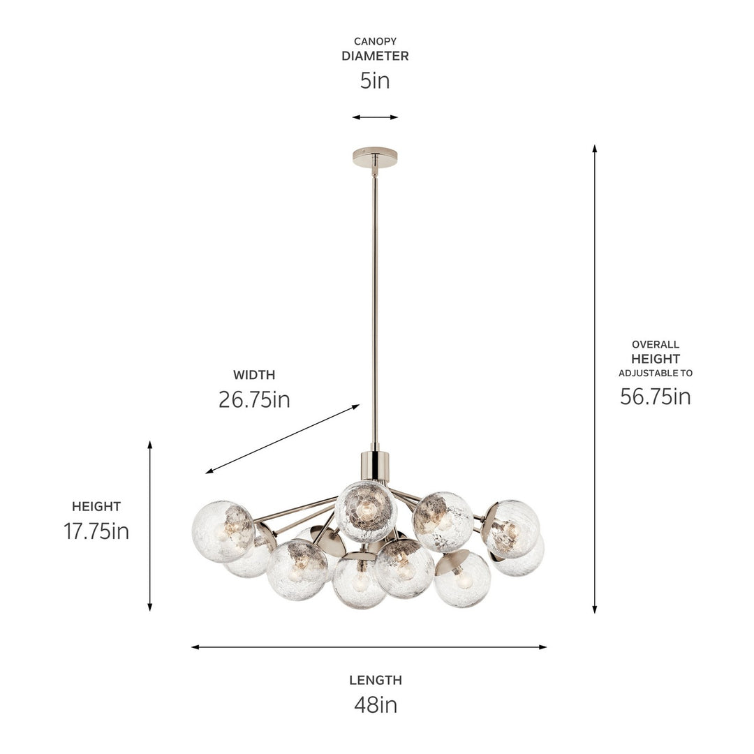 Kichler Canada - 52703PN - 12 Light Linear Chandelier Convertible - Silvarious - Polished Nickel
