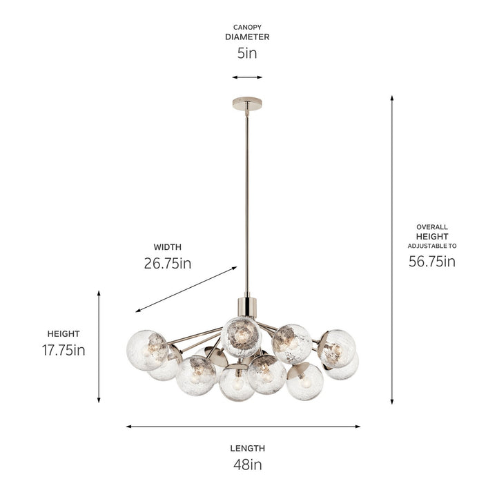 Kichler Canada - 52703PN - 12 Light Linear Chandelier Convertible - Silvarious - Polished Nickel