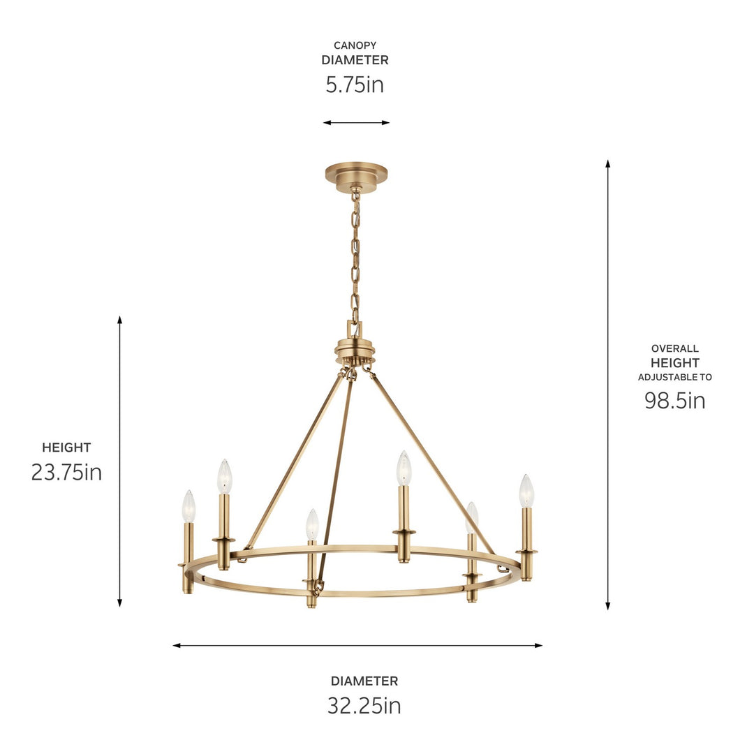 Kichler Canada - 52705CPZ - Six Light Chandelier - Carrick - Champagne Bronze