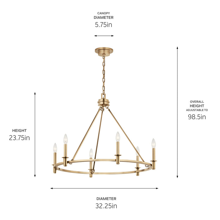 Kichler Canada - 52705CPZ - Six Light Chandelier - Carrick - Champagne Bronze