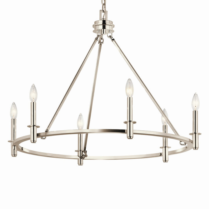 Kichler Canada - 52705PN - Six Light Chandelier - Carrick - Polished Nickel
