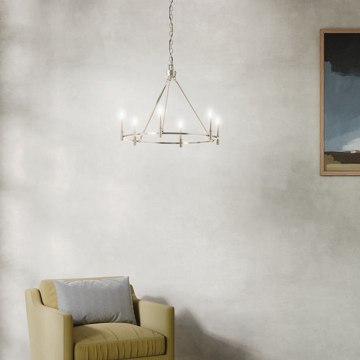 Kichler Canada - 52705PN - Six Light Chandelier - Carrick - Polished Nickel