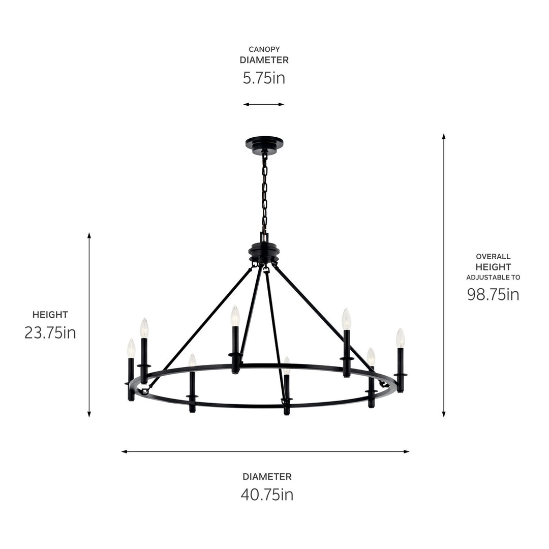 Kichler Canada - 52706BK - Eight Light Chandelier - Carrick - Black