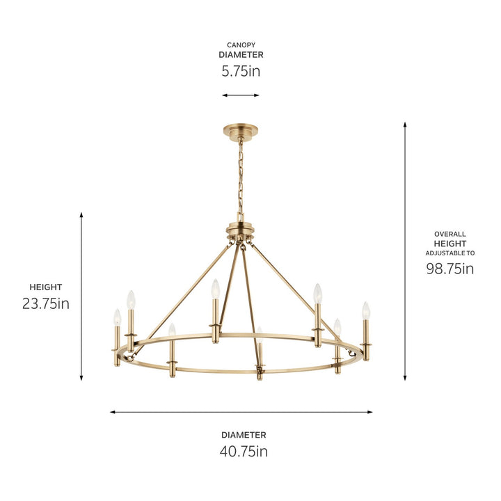 Kichler Canada - 52706CPZ - Eight Light Chandelier - Carrick - Champagne Bronze
