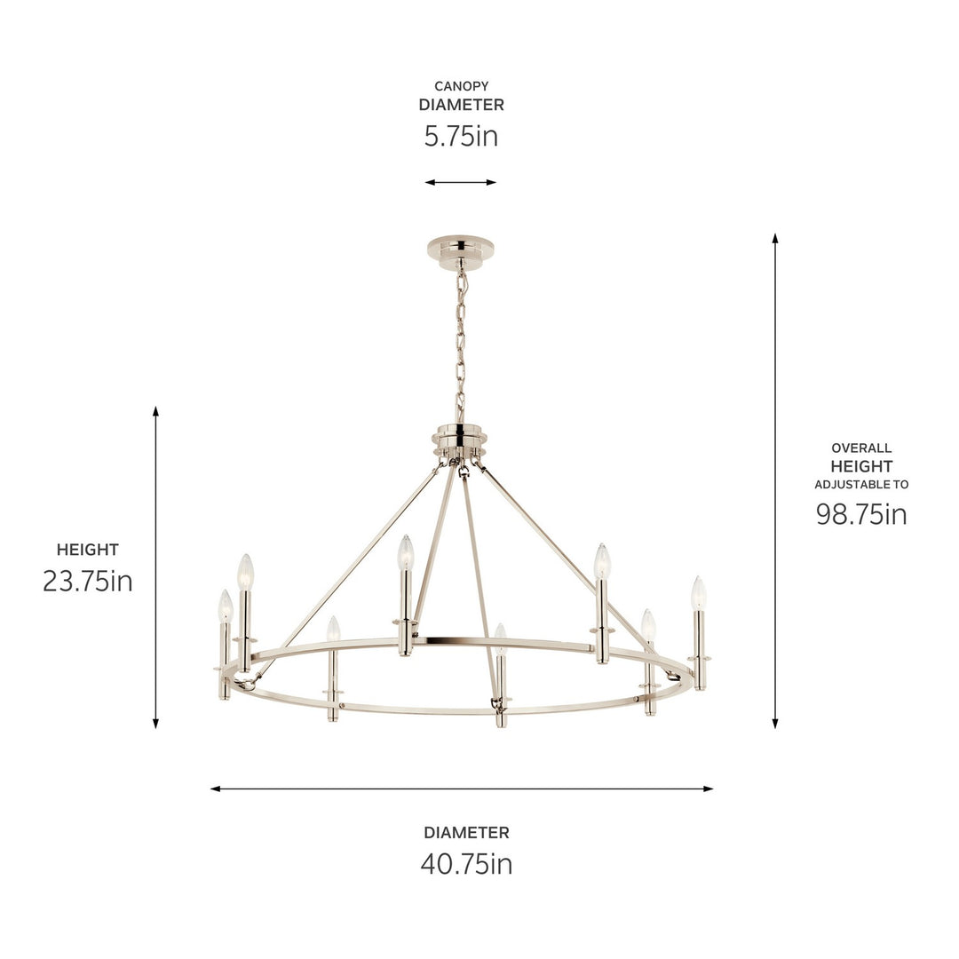 Kichler Canada - 52706PN - Eight Light Chandelier - Carrick - Polished Nickel
