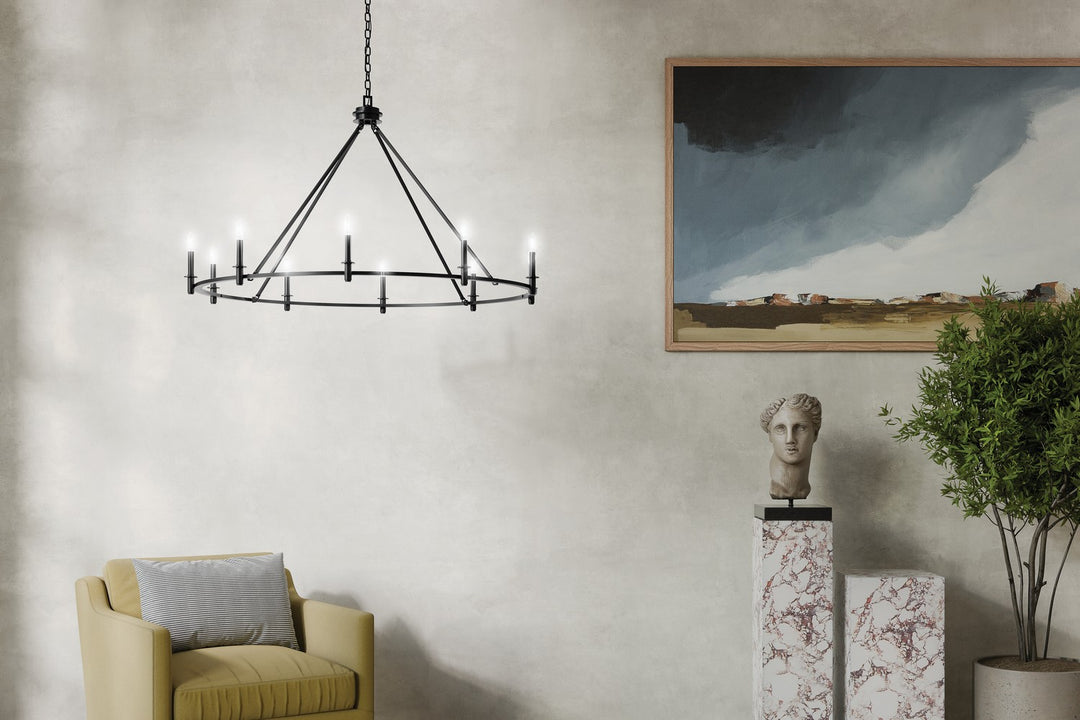 Kichler Canada - 52707BK - Ten Light Chandelier - Carrick - Black