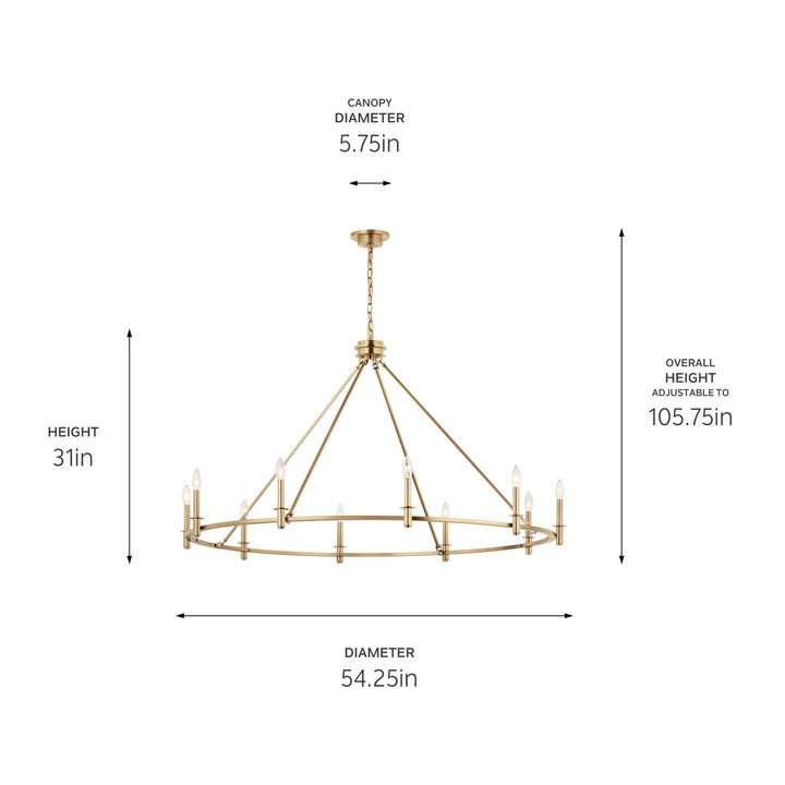 Kichler Canada - 52707CPZ - Ten Light Chandelier - Carrick - Champagne Bronze