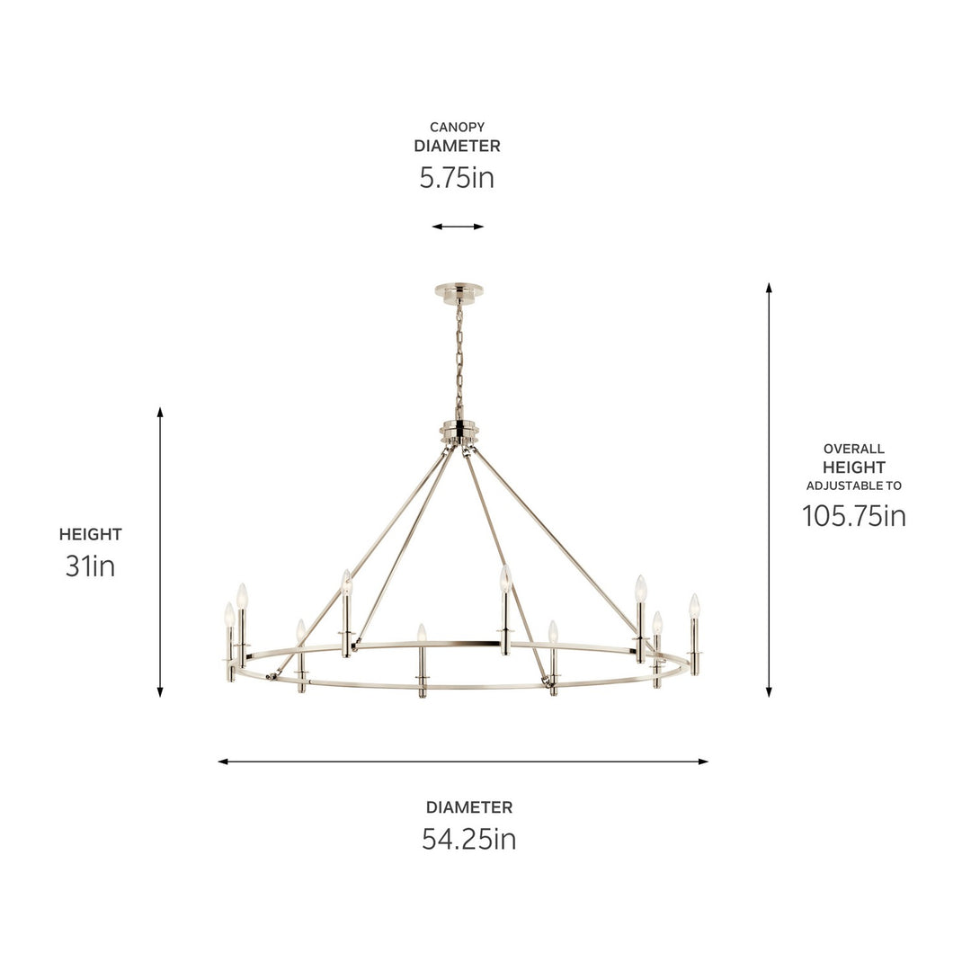 Kichler Canada - 52707PN - Ten Light Chandelier - Carrick - Polished Nickel