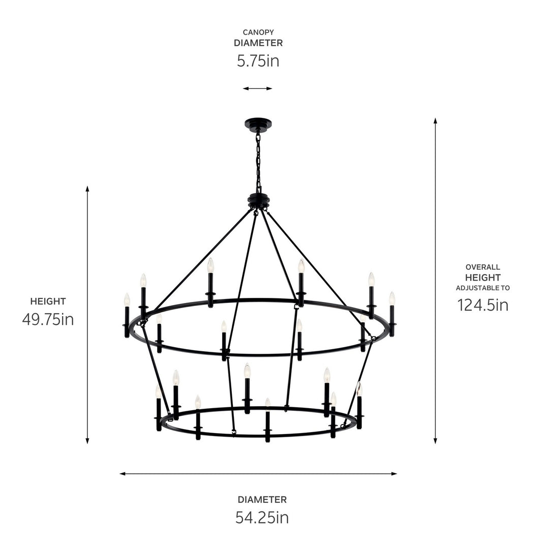 Kichler Canada - 52708BK - 18 Light Chandelier - Carrick - Black