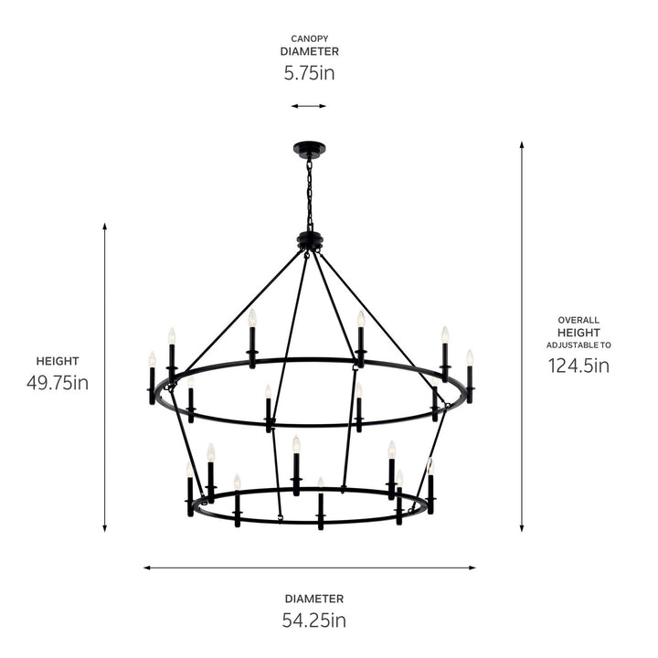 Kichler Canada - 52708BK - 18 Light Chandelier - Carrick - Black