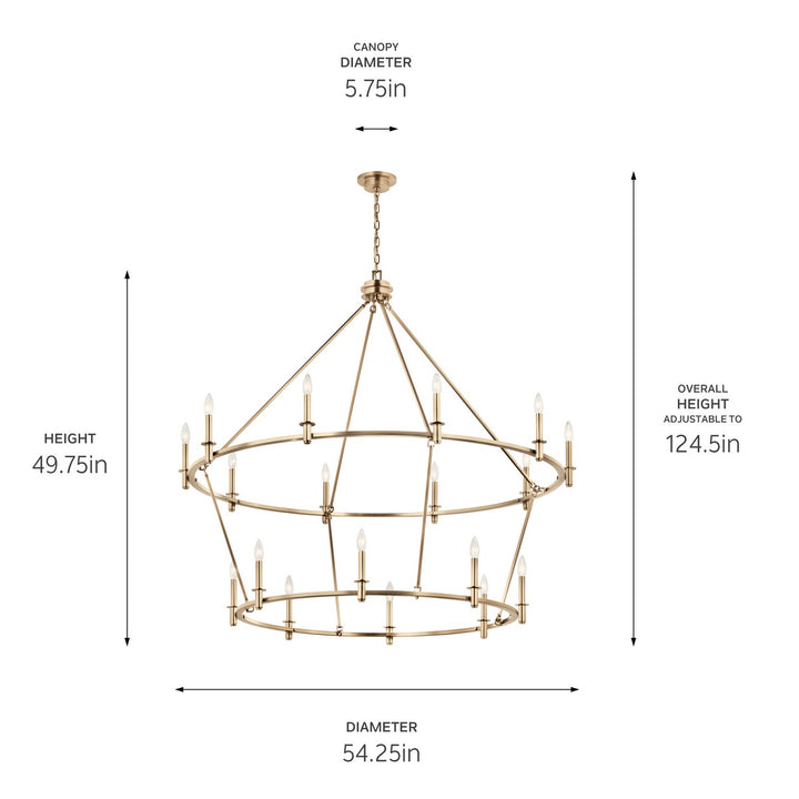 Kichler Canada - 52708CPZ - 18 Light Chandelier - Carrick - Champagne Bronze