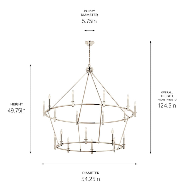 Kichler Canada - 52708PN - 18 Light Chandelier - Carrick - Polished Nickel
