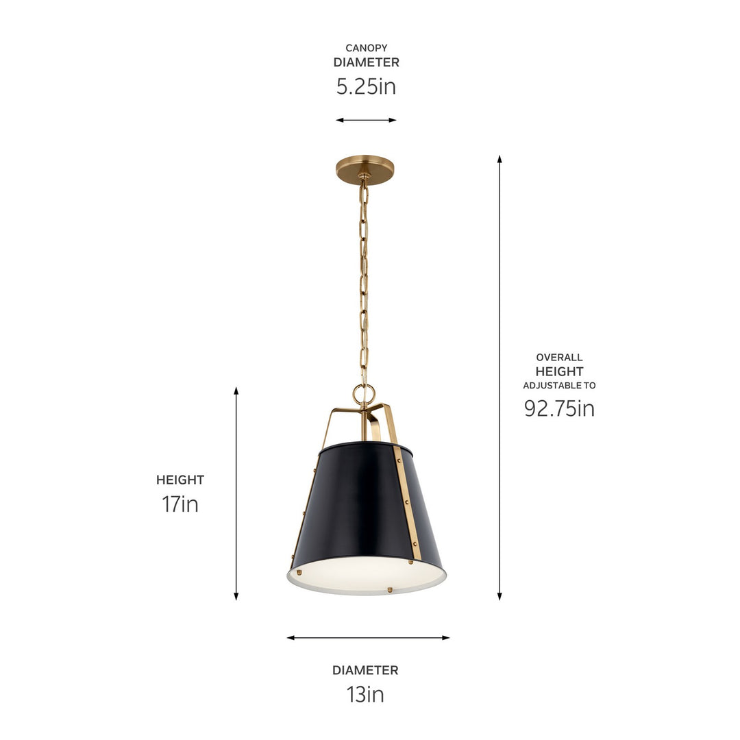 Kichler Canada - 52710BK - One Light Pendant - Etcher - Black