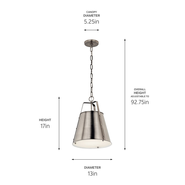 Kichler Canada - 52710CLP - One Light Pendant - Etcher - Classic Pewter