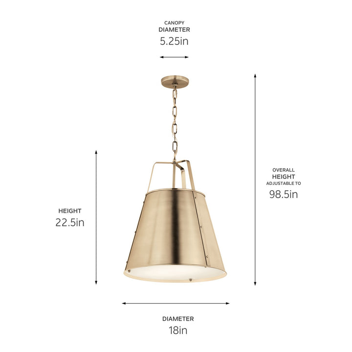 Kichler Canada - 52711CPZ - Two Light Pendant - Etcher - Champagne Bronze