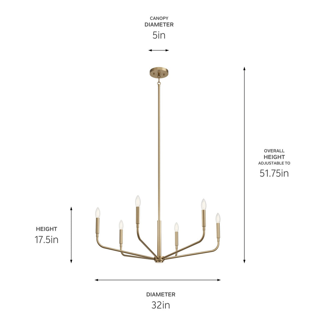 Kichler Canada - 52718CPZ - Six Light Chandelier - Madden - Champagne Bronze