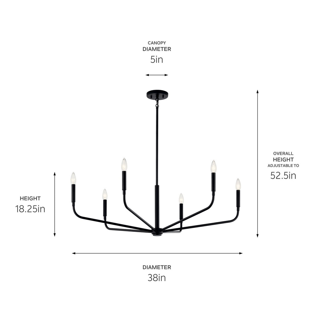 Kichler Canada - 52719BK - Six Light Chandelier - Madden - Black