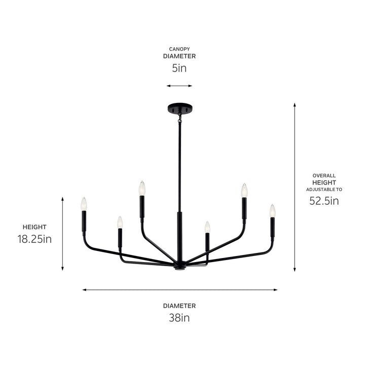 Kichler Canada - 52719BK - Six Light Chandelier - Madden - Black