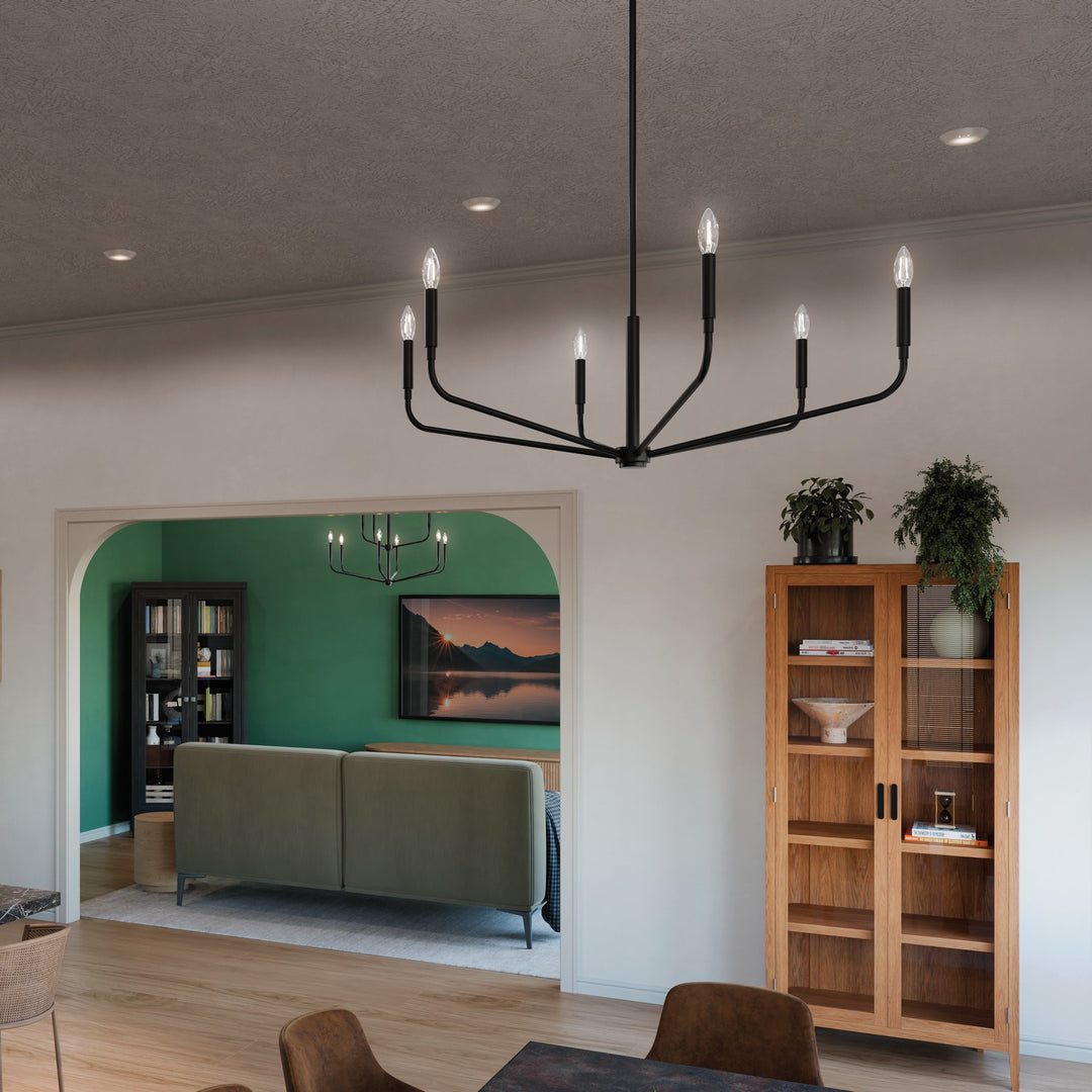 Kichler Canada - 52719BK - Six Light Chandelier - Madden - Black